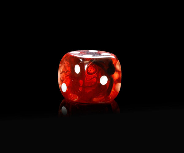 Premium Set of 25 Translucent Red Dice with White Logo - Image 6